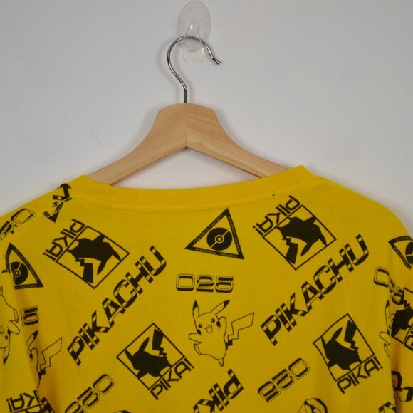 Pokemon Mens Youth XL Allover Pikachu Print Logo Long Sleeve Casual Sweatshirt - Picture 5 of 8